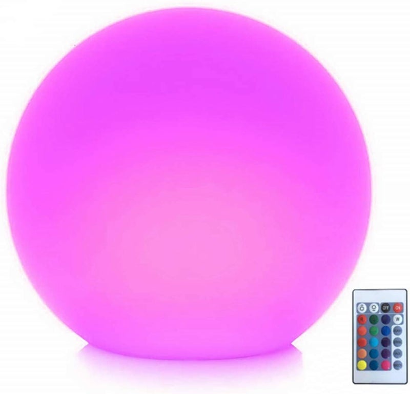 Borelor LED Ball Light, 8-Inch Rechargeable & Remote Control Globe Lights 16 RGB Colors Changing Indoor/Outdoor Night Light for Home/Party/Lawn/Desk Decoration - Image 1